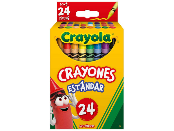 Crayones Crayola Estándar con 24 piezas.