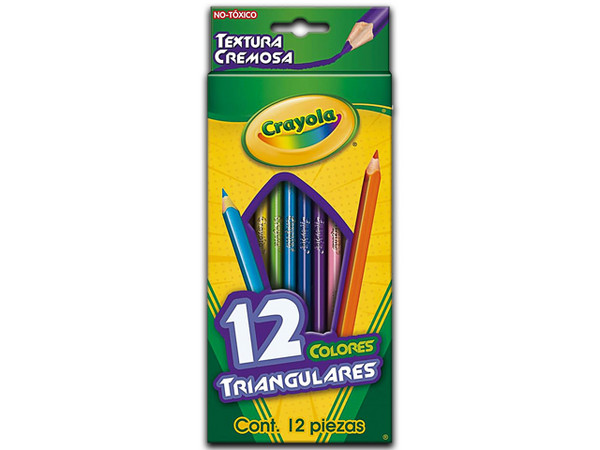 Lapices de Colores Crayola Triangulares con 12 piezas.