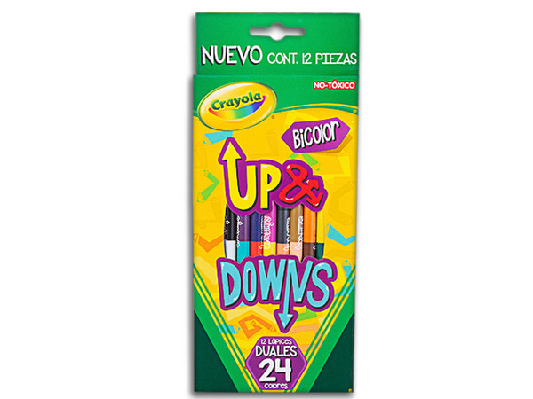 Lapices de colores Crayola Up y Downs con 12 piezas.
