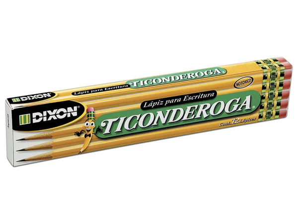Lapiz dixon ticonderoga #2 hexagonal madera caja c/12 lapices