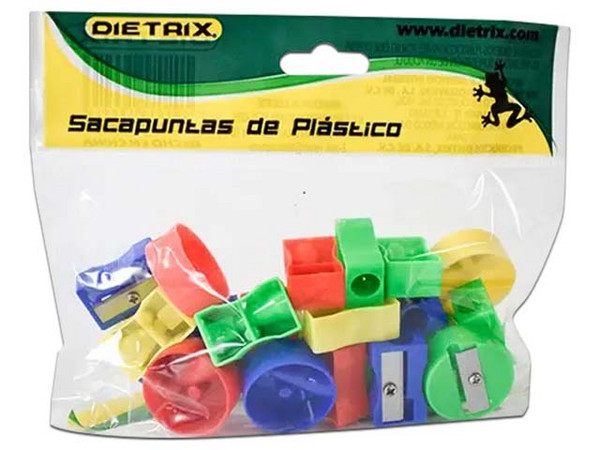 Sacapuntas de plástico Dietrix 6641, Sin depósito, 25 Piezas, Colores Variado.
