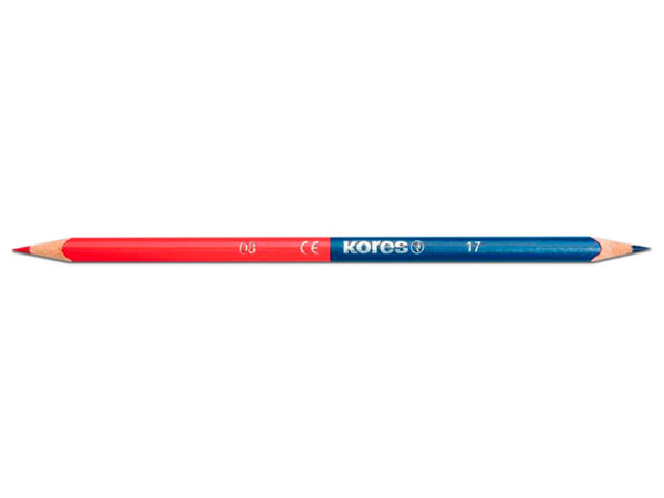 Lápiz Bicolor Kores de Doble Punta, 12 Piezas.