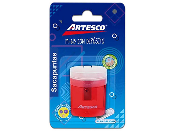 Sacapuntas Simple Artesco, Cuerpo Plástico, Con Depósito Cuadrado.