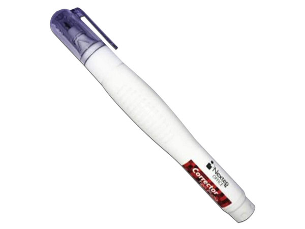 Corrector Nextep Tipo Pluma 8ml Punta Metálica caja con 12 Piezas.