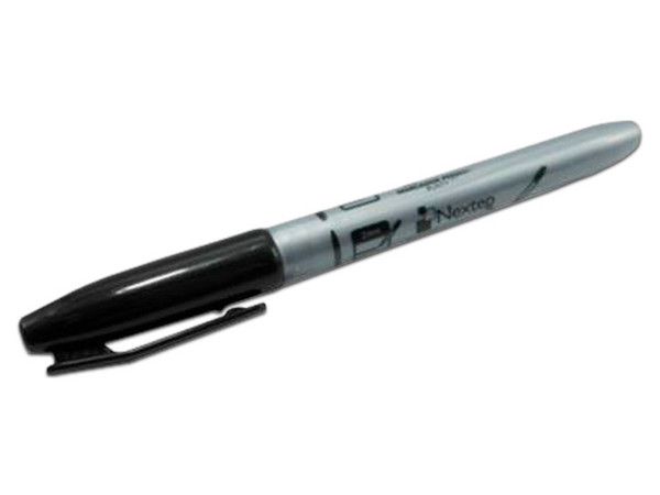 Marcador Permanente Nextep NE-070, Punta Fina, 12 Piezas. Color Negro.