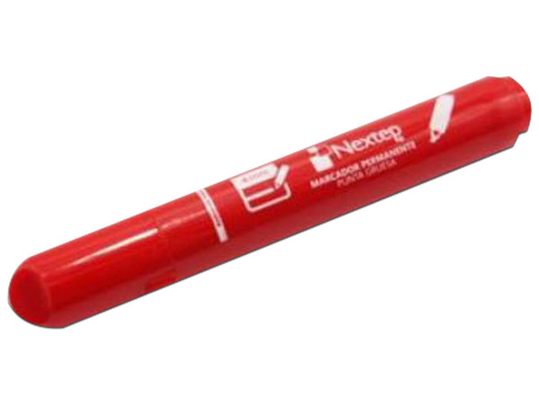 Marcador Permanente Nextep NE-075, Punta Gruesa de 4 mm, 2 Cajas x 12 Piezas, Color Rojo.
