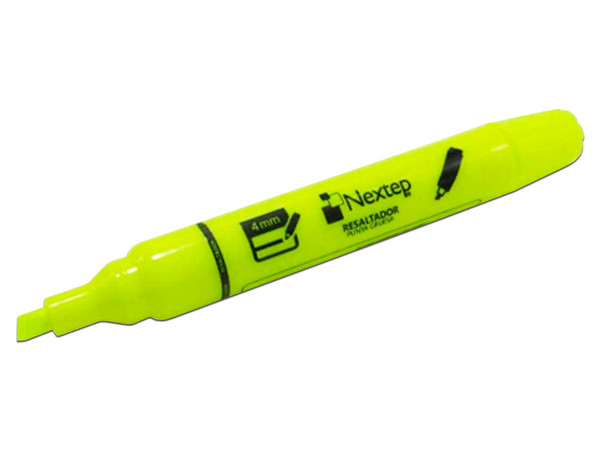 Paquete de Marcatextos Nextep NE-079A, 12 piezas, Color Amarillo Fluorescente.