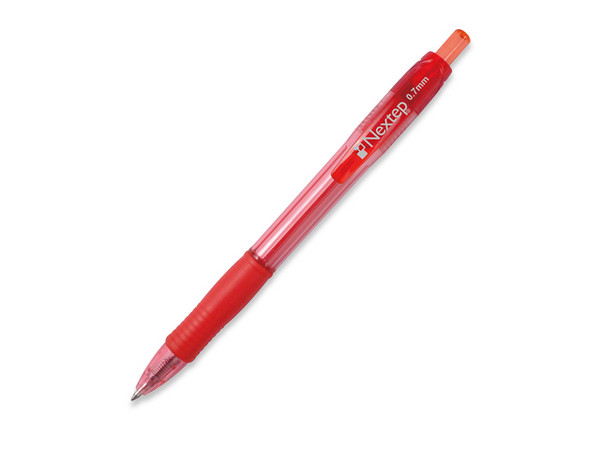 Boligrafo Nextep NE 062R, Tinta de gel, Punta mediana 0.7 mm, Color rojo, Caja con 6 piezas