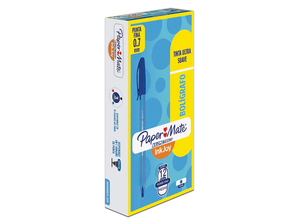 Paquete de Bolígrafos Paper Mate Kilométrico Color Azul, 12 piezas, Punto fino.