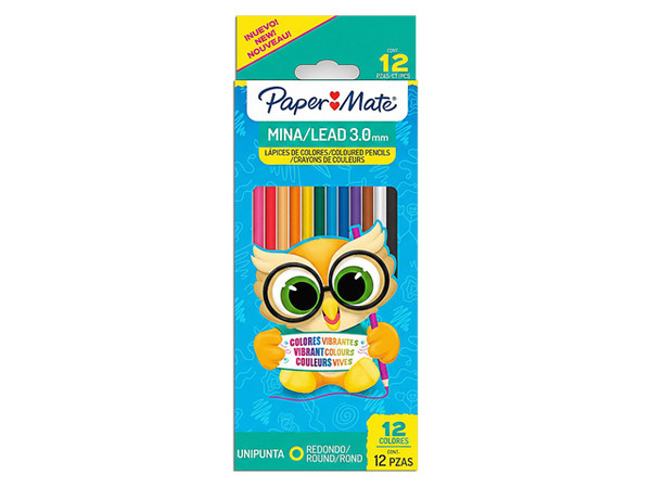 Caja de Colores PAPER MATE de 3.0 mm, Presentación 12x24, Pigmentos Brillantes.