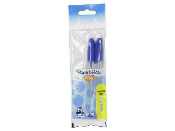Bolígrafo PaperMate Kilométrico 100 ST de punta mediana, color azul. Paquete con 2 piezas