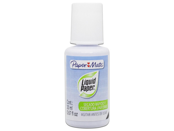 Corrector Liquido Paper Mate Liquid Paper, Brocha Aplicadora, 20ml.