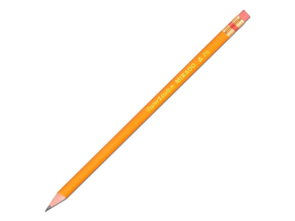 Lápiz Paper mate Mirado, triangular, No 2.5, 4 piezas, color amarillo.