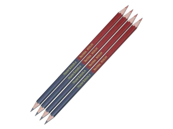 Lápiz Bicolor Verithin de Doble Punta, azul y rojo, 4 Piezas.