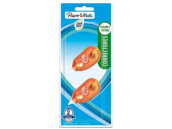 Corrector en Cinta Micro Paper Mate M17400148000, 2 Piezas. Color Naranja.