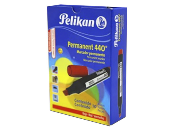 Marcador Pelikan Permanente 440, Color Rojo, Caja con 10 piezas