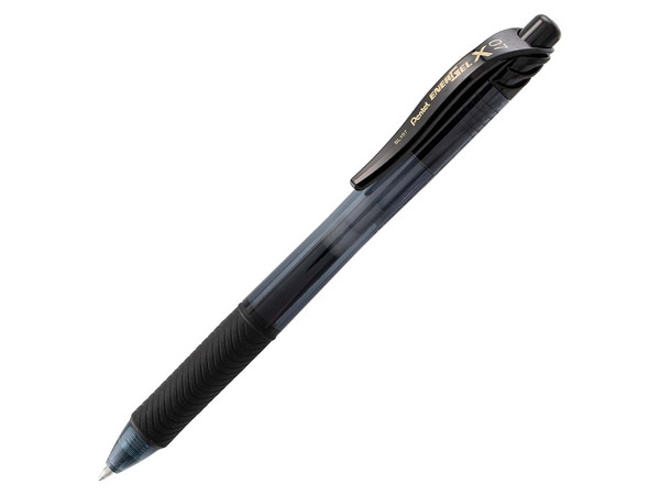 Bolígrafo de gel PENTEL ENERGEL X de punta retráctil, Punto 0.7mm, Caja con 12 piezas, Color Negro.