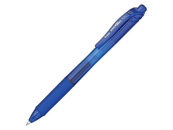 Bolígrafo Pentel Energel de punta mediana, 0.7mm, Caja con 12 piezas, Color Azul.