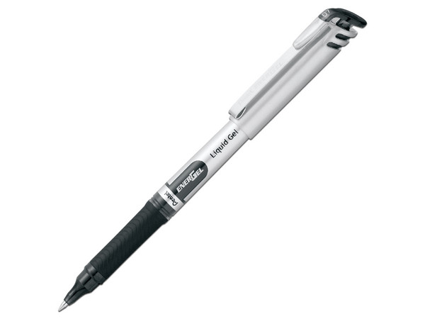 Bolígrafo de Tinta Gel PENTEL de Punto Fino, Caja de 12 piezas, Color Negro.