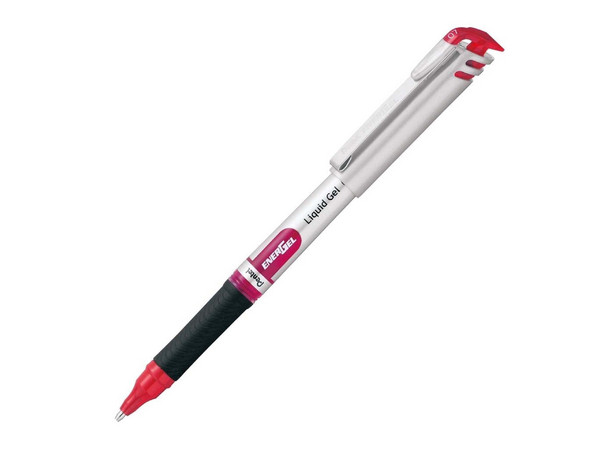 Bolígrafo Pentel EnerGel Tipo Stick Rojo, Punta 0.7 mm, Paquete con 12 Unidades.