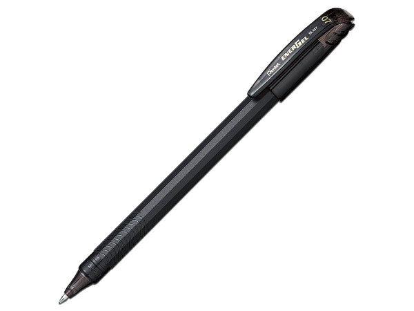 Bolígrafo Stick Pentel Energel, Punta de 0.7mm, Color Negro, Caja con 12 Piezas.
