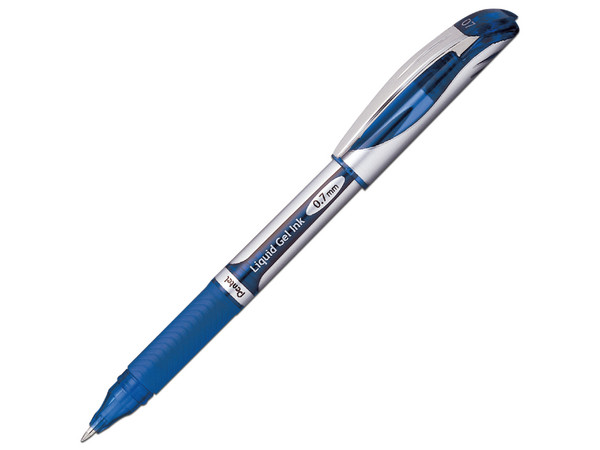 Bolígrafo EnerGel Deluxe Pentel, Color Azul, Punta mediana (0.7 mm)