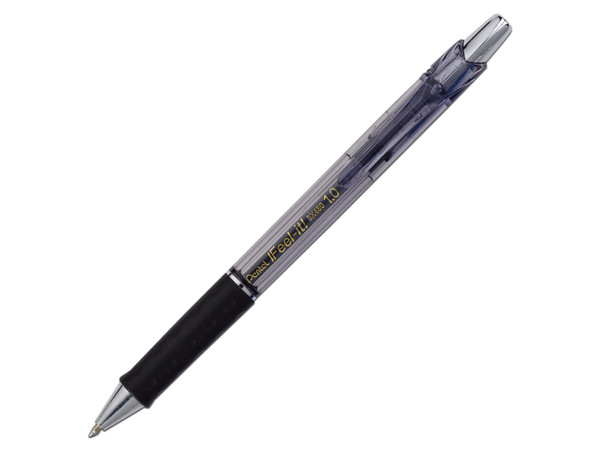 Bolígrafo Pentel Feel-It, Punto Mediano (1.0mm), Tinta de baja viscosidad, Color Negro.
