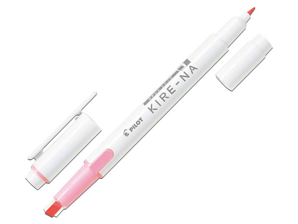Resaltador Pilot KIRE-NA 19264, Doble Punta, Color Rosa. Caja con 10 Piezas.
