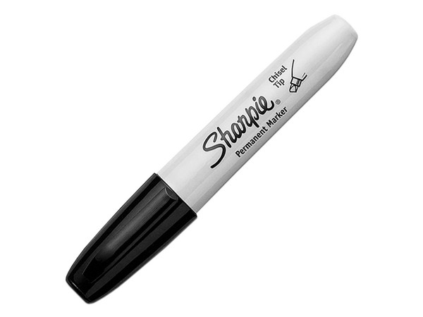 Marcador Permanente Sharpie Chisel. Color Negro. Caja con 12 Piezas