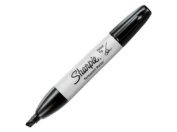Marcador Permanente Sharpie Chisel. Color Negro. Caja con 12 Piezas