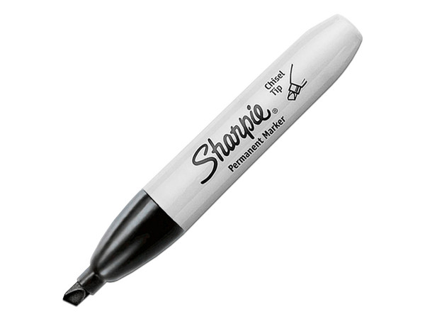 Marcador Permanente Sharpie Chisel. Color Negro. Caja con 12 Piezas