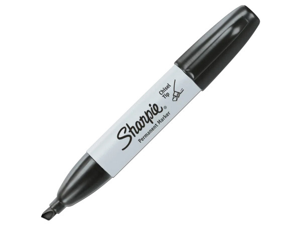 Marcador Permanente Sharpie Chisel de punta cincel. Color Negro