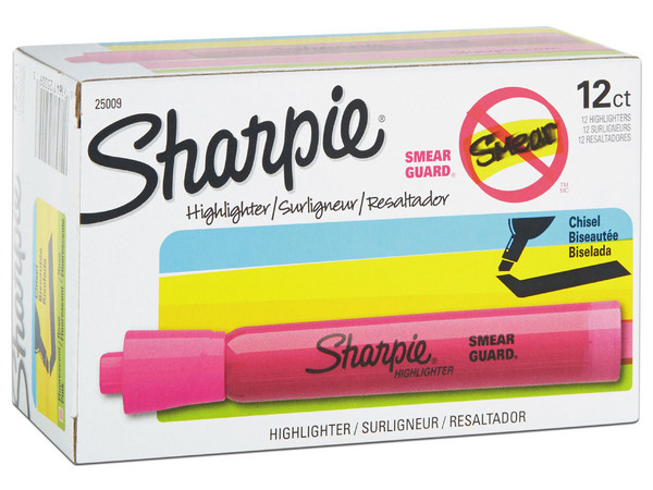 Resaltador Sharpie. Color Rosa C/12 Piezas