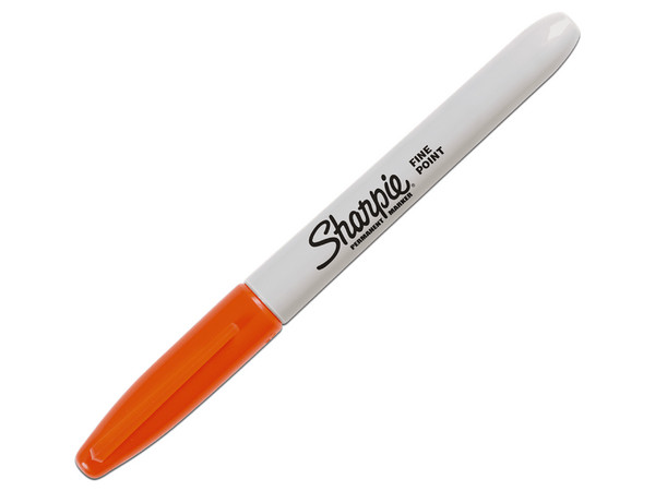 Marcador Permanente Sharpie, Punta Fina, Caja con 6 Piezas, Color Naranja.