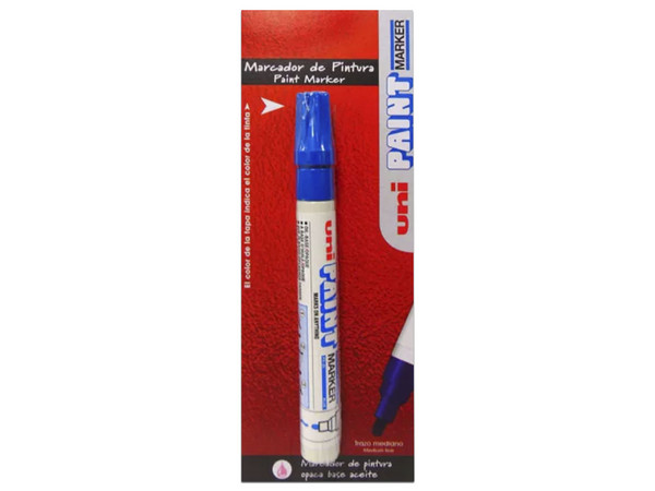 Marcador Permanente Unipaint Maker de punta bala. Color Azul