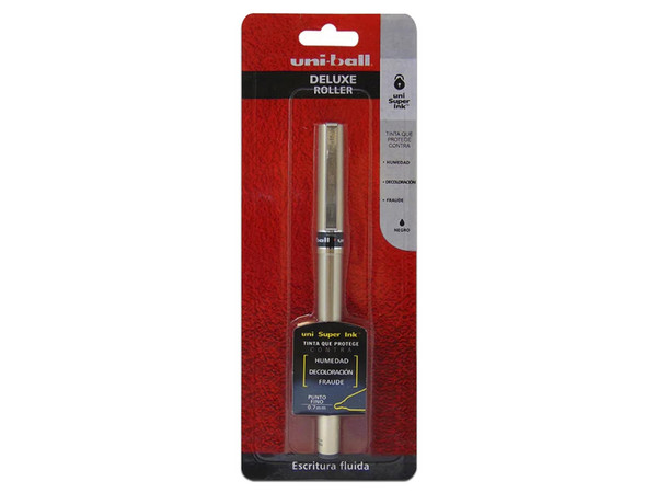 Bolígrafo Uni Ball ROLLER DELUXE de punto Fino, Color Negro, 1 pieza.