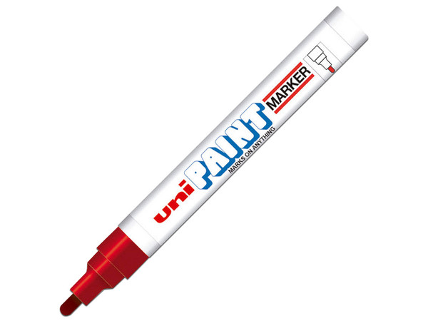 Marcador Permanente Uniball Paint, Color Rojo, Caja con 6 Piezas.