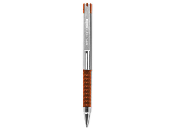 Bolígrafo F-301 Compact Grip, Tinta Negra, Punta Fina, Cuerpo Metálico, Color Naranja, Caja con 6 Unidades.