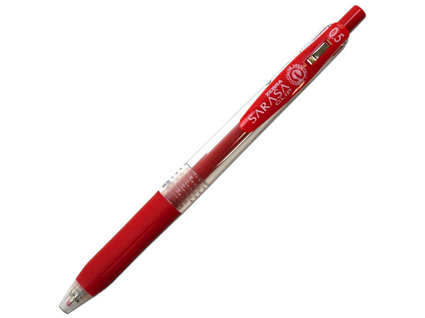 Bolígrafo de gel Zebra Sarasa Clip, Punto fino, Retráctil, Color Rojo, 6 piezas.