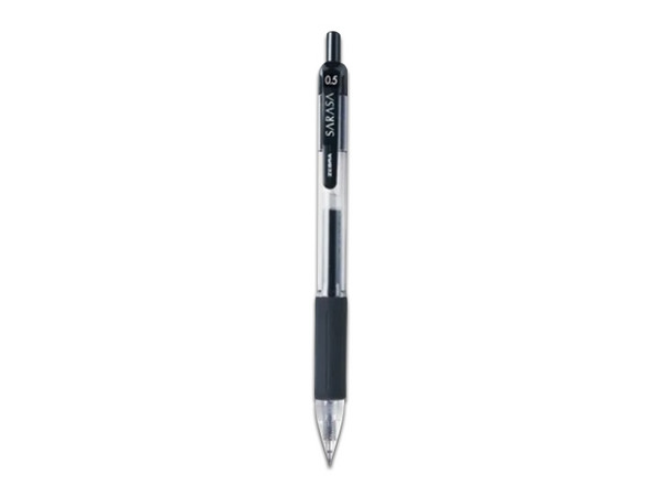 Bolígrafo de gel Zebra Sarasa de punta fina, color negro. Paquete con 12 piezas