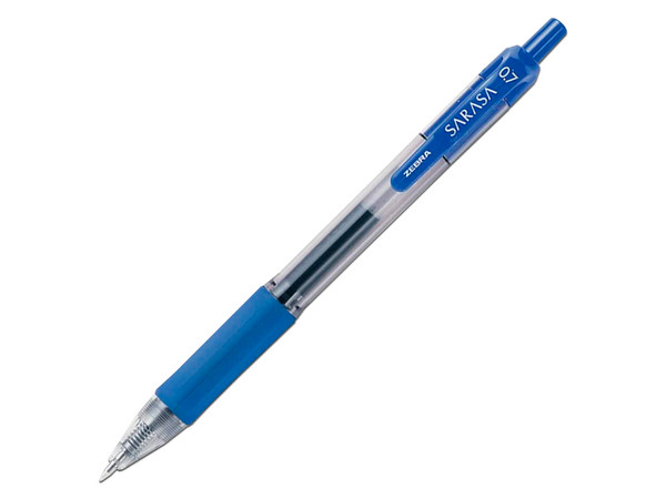 Bolígrafo Zebra Sarasa Retráctil de Punto Mediano 0.7m, Gel, Color Azul, (12 Piezas).