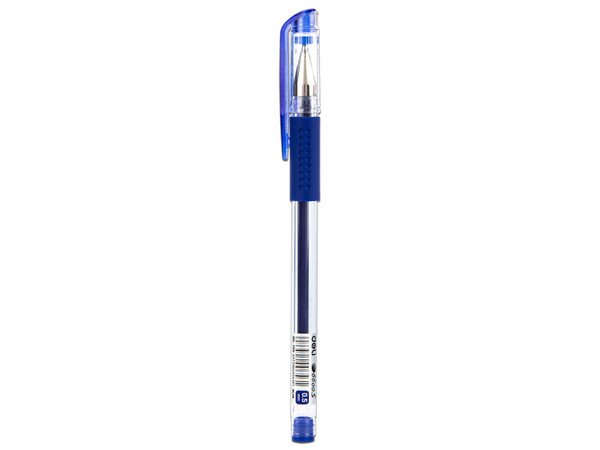 Bolígrafo de Gel Deli E6600SA, Punta Fina de 0.5mm, Caja con 12 Piezas. Color Azul.