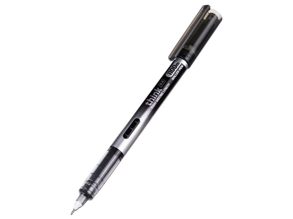 Bolígrafo de Gel Deli EQ300-BK, Punta Fina de 0.5mm, Caja con 12 Piezas. Color Negro.
