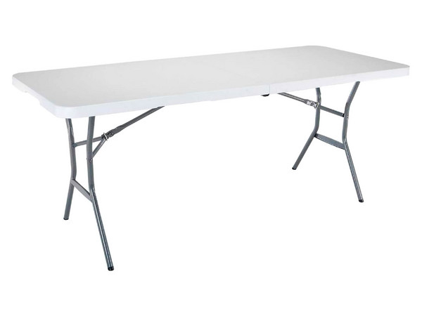 Mesa Plegable Lifetime 5011, 183.8 x 76.2cm, Color Blanco.