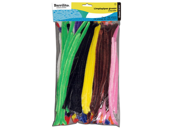 Limpiapipas Barrilito P029M, Multiples Colores, Bolsa con 30 Piezas.