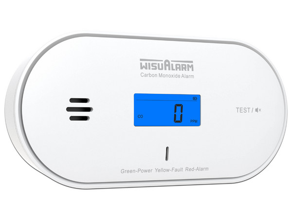 Detector de Monóxido de Carbono Dahua Wisualarm DHI-HY-GC30A, Autónomo, Mide Temperatura y Humedad, Batería de 10 Años, Pantalla Informativa, Alarma de 85 dB, Certificaciones TÜV, CE, UKCA.