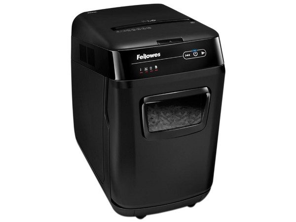 Trituradora Automática Fellowes AutoMax 200C de corte cruzado. Color Negro.