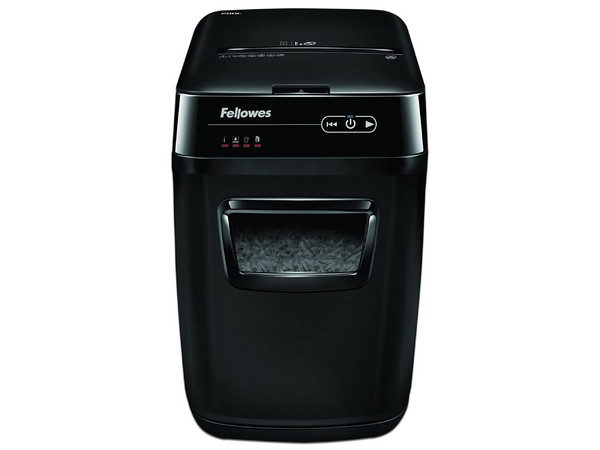 Trituradora Automática Fellowes AutoMax 200C de corte cruzado. Color Negro.