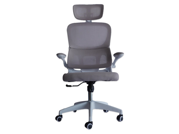 Silla MODAMOB Modelo Polar, Respaldo y Cabecera De Malla, Reposabrazos, Soporte Lumbar, Color Blanco.