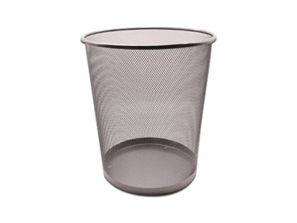 Cesto de Malla Nextep, Redondo, Capacidad de 16L, Color Plata.